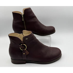 New Spenco Orthotic Leather Ankle Zipper Boots, Brown, Size 8.5 D, Pre-owned